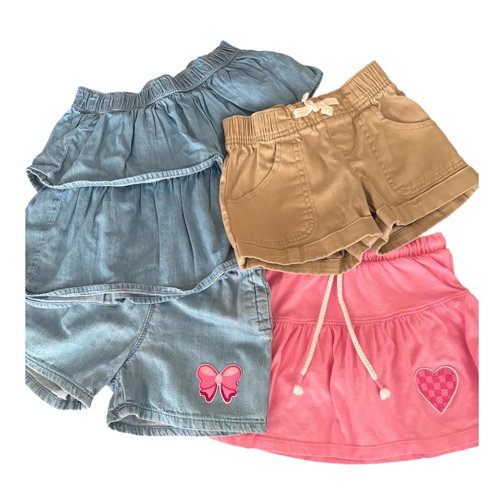 Girls 4 Piece Skirt and Shorts Bundle 4T Old Navy Cat & Jack Primark Khaki Pink